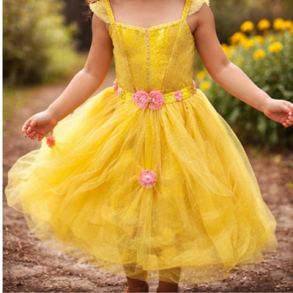Disney Belle Princess Dress Costume Girls Size 10 Yellow Party Dress